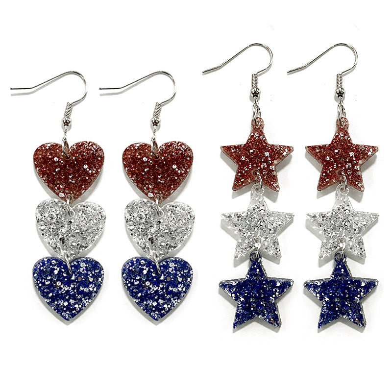 Heart Cross Flag Acrylic Earrings - product image 1