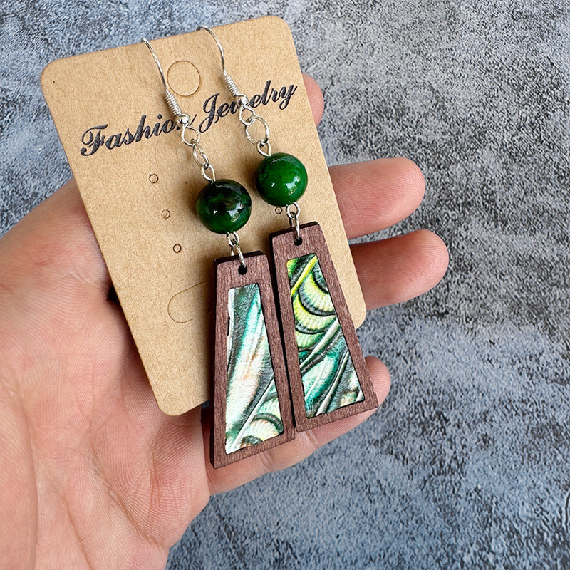 Turquoise Vintage Cross Leather Earrings - product image 2