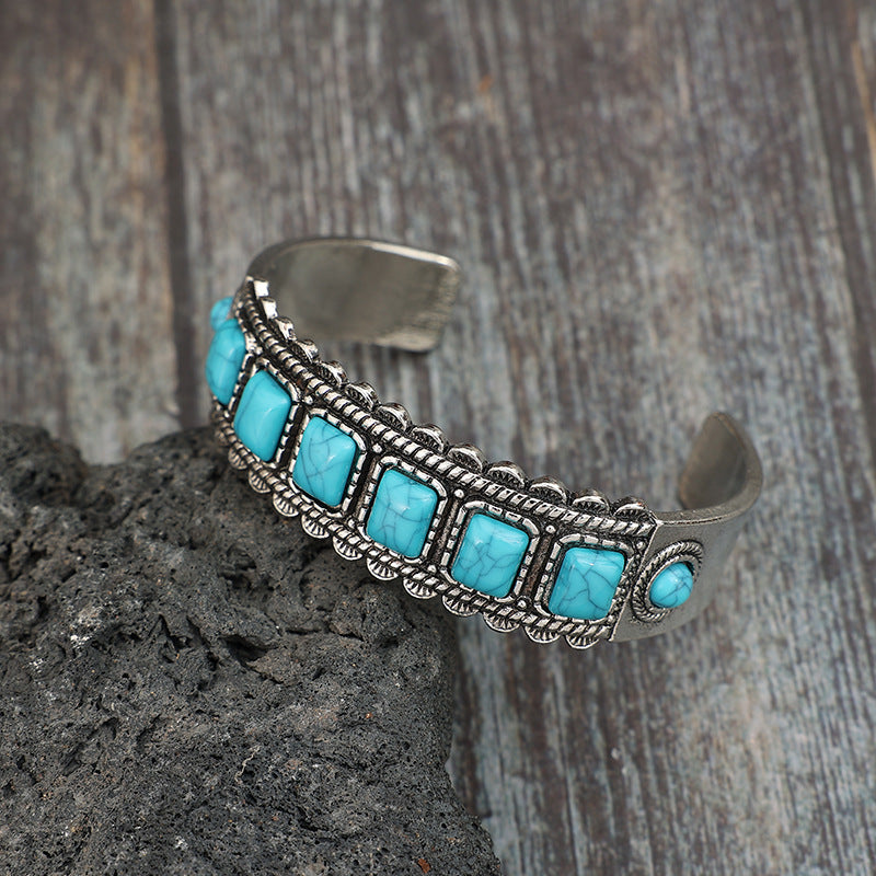 Turquoise Boho Vintage Geometric Cross Bracelet for Women - product image 5