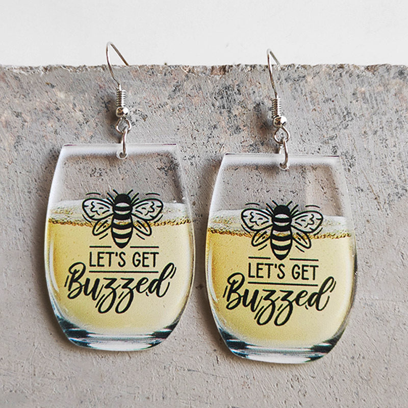 Cross Bee Wine Glass Earrings for Women - product image 7