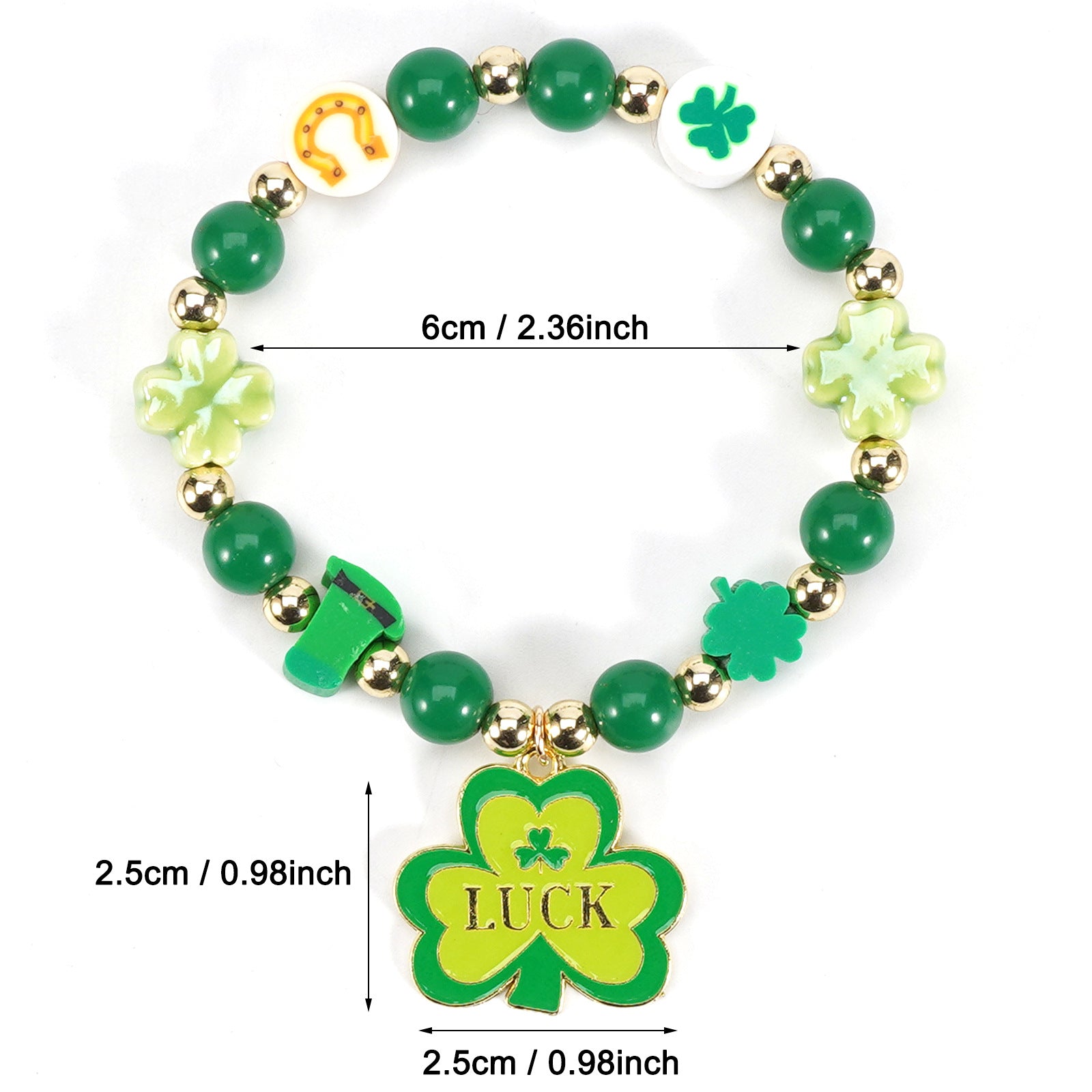 St. Patrick's Day Bracelet with A Fresh Green Clover Pendant and Lucky Letter - product image 23