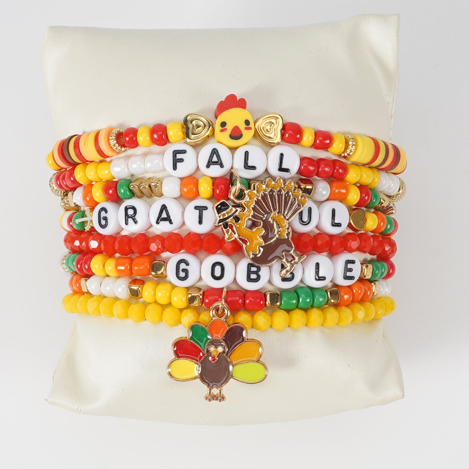 Autumn Thanksgiving Bracelet Maple Leaf - Turkey - Pumpkin - Squirrel - Pine