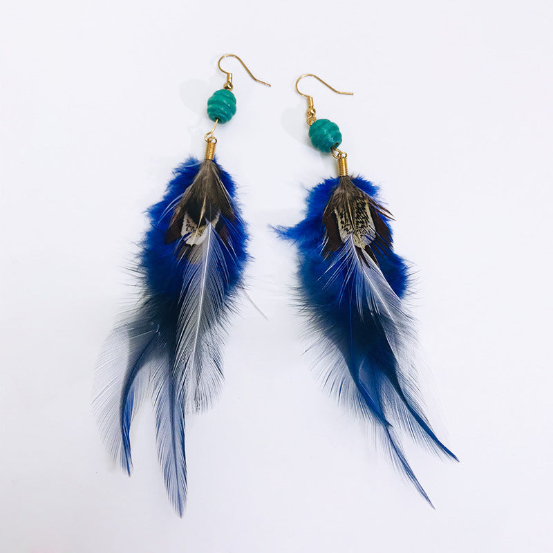 Boho Vintage Feather Beaded Earrings - product image 6