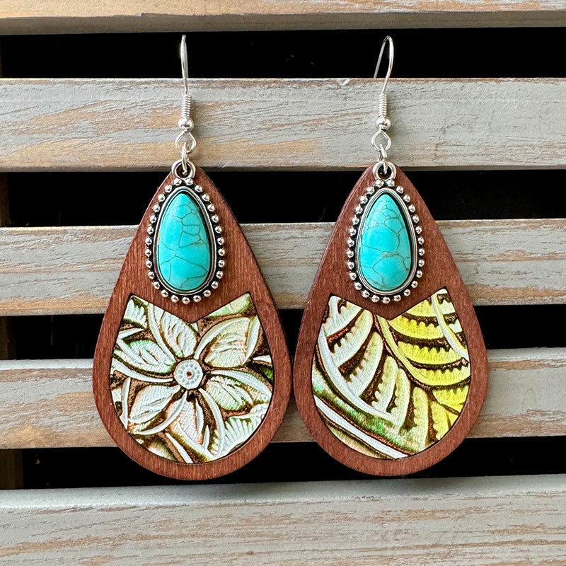 Western Vintage Horse Cross Leather Earrings - product image 9
