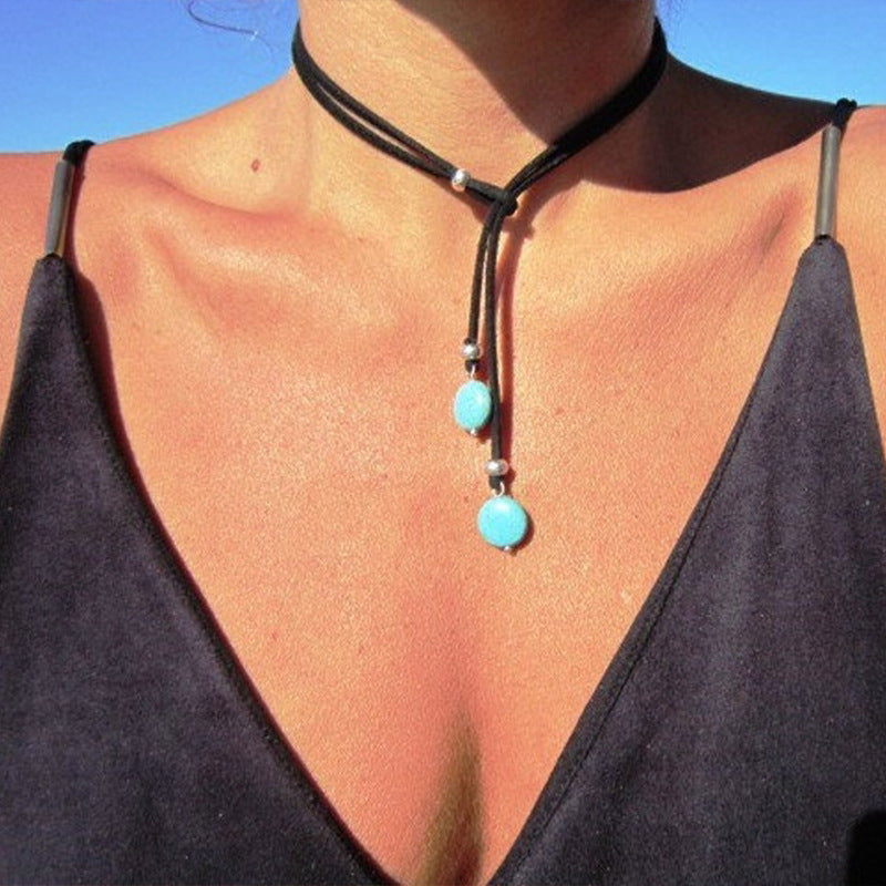 Turquoise Boho Vintage Cross Necklace - product image 4