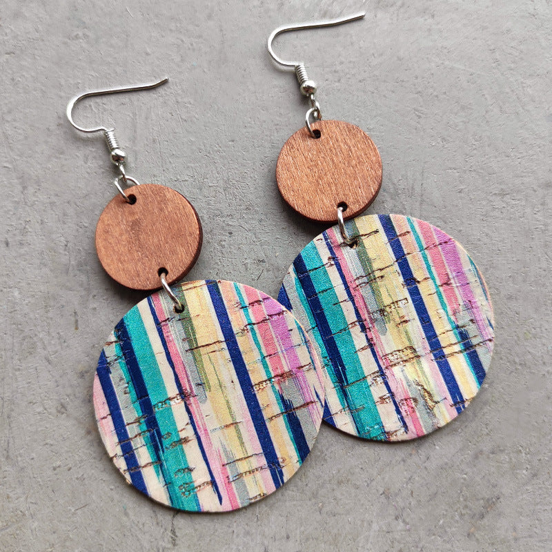 Boho Geometric Wood Earrings - product image 1