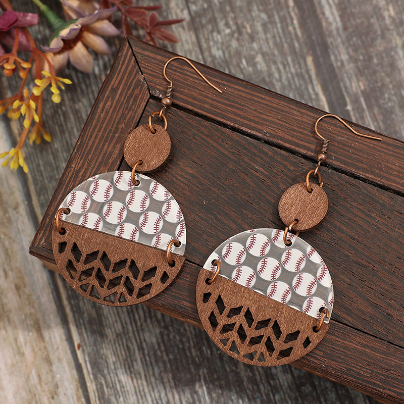 Cross Wood Acrylic Earrings - product image 4