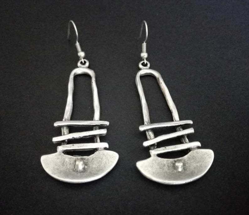 Vintage Statement Geometric Cross Earrings - product image 7