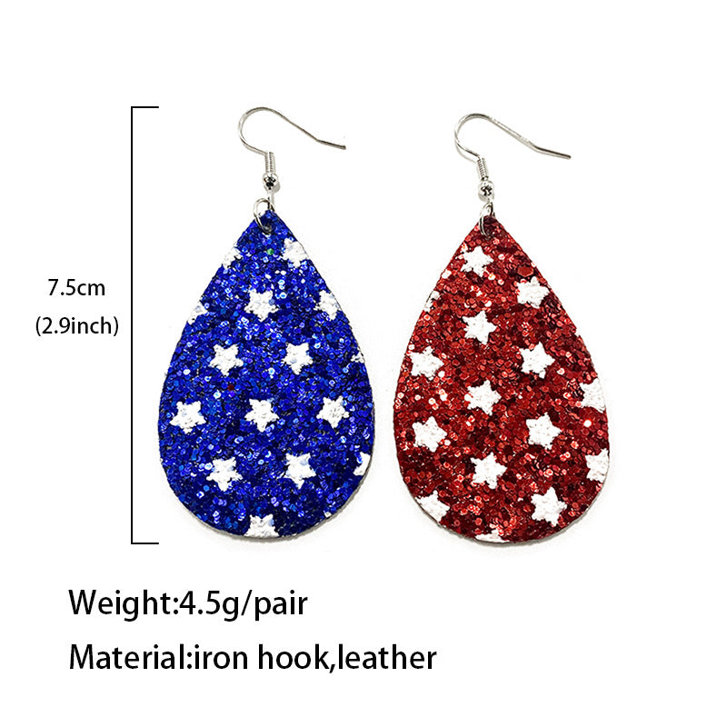 Cross Flag Leather Earrings - product image 4