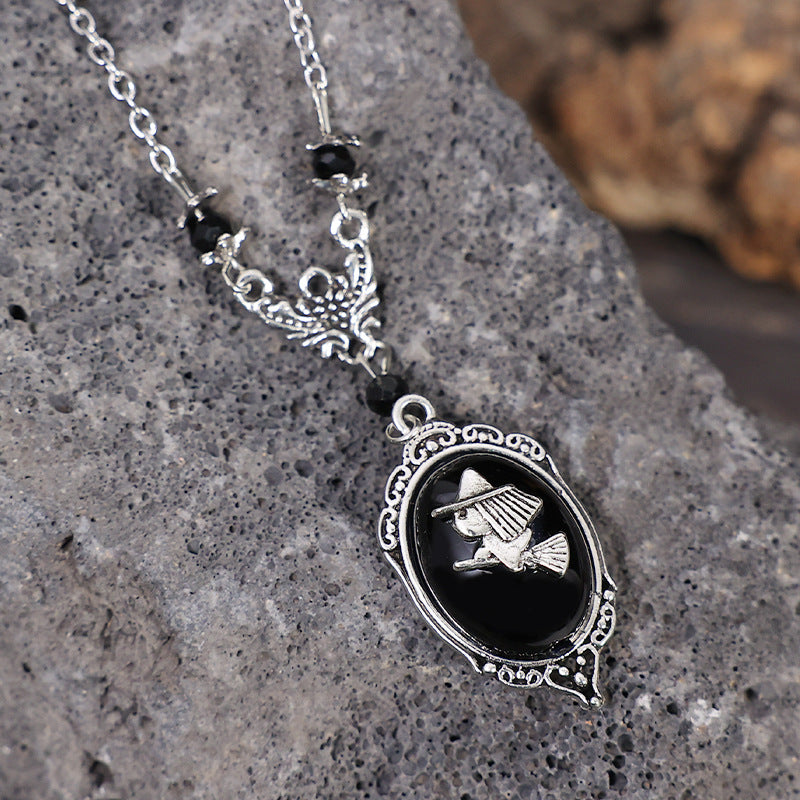 Halloween Necklace Unique Animal Bat Black Gemstone Necklace - Earrings - - product image 11
