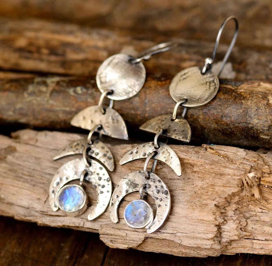 Boho Vintage Moon Cross Earrings for Women - product image 7
