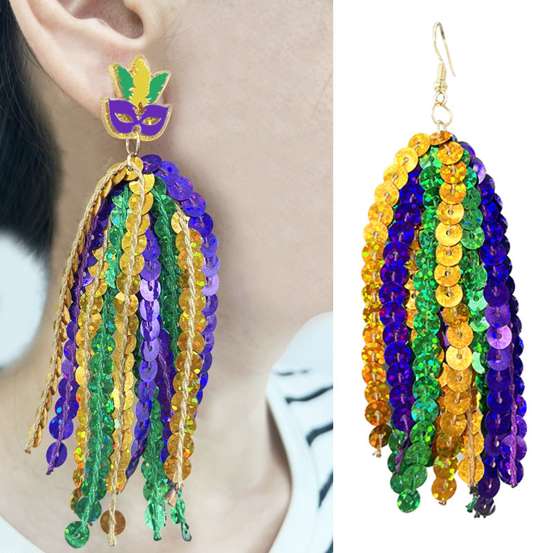 Feather Cross Beaded Earrings - product image 2