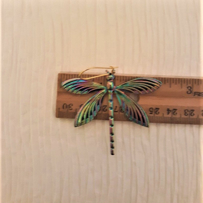 Trendy Colorful Dragonfly Alloy Earrings - Personalized Fashionable