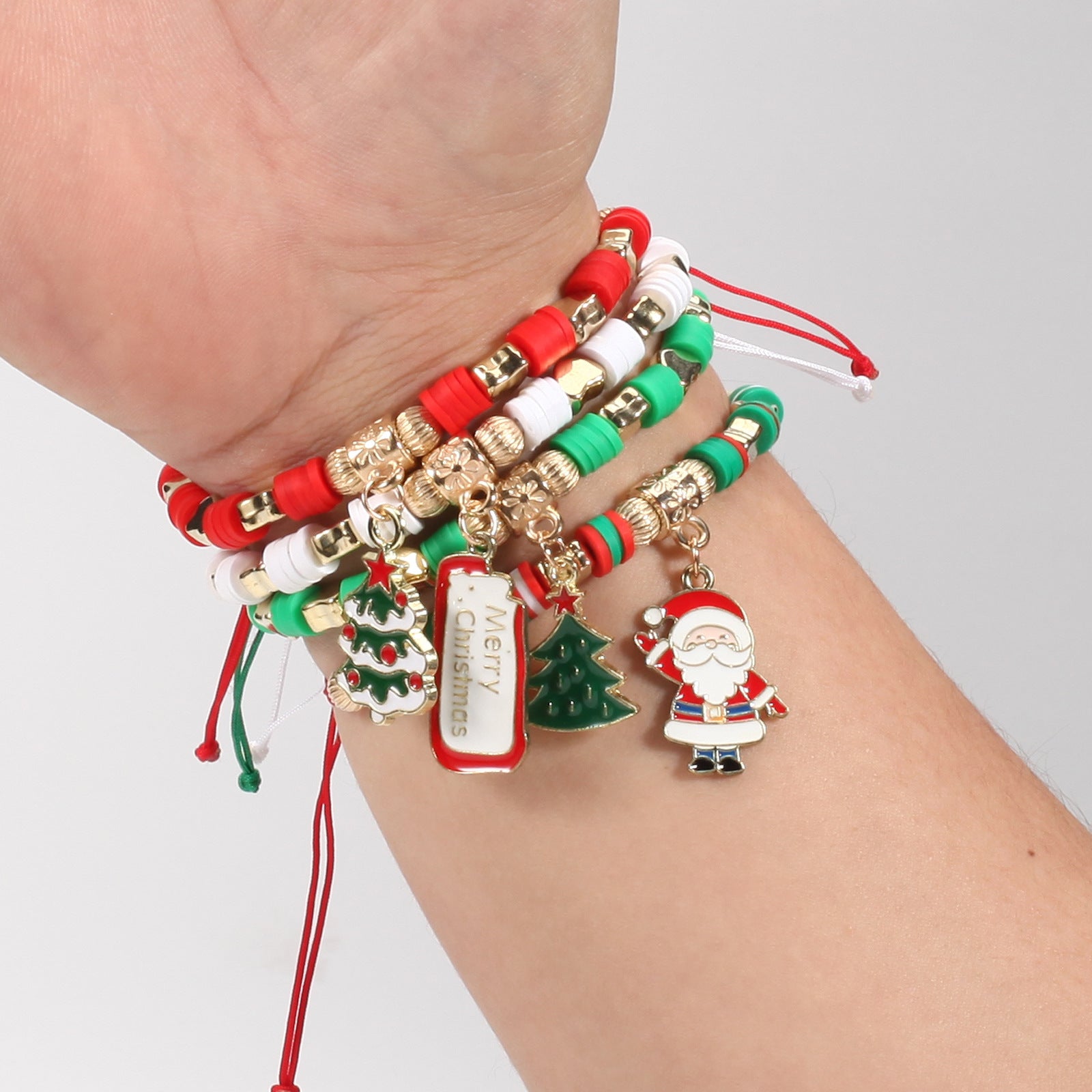 Christmas Bracelet Braided Adjustable Bracelet Snowman - Christmas Tree - - product image 19