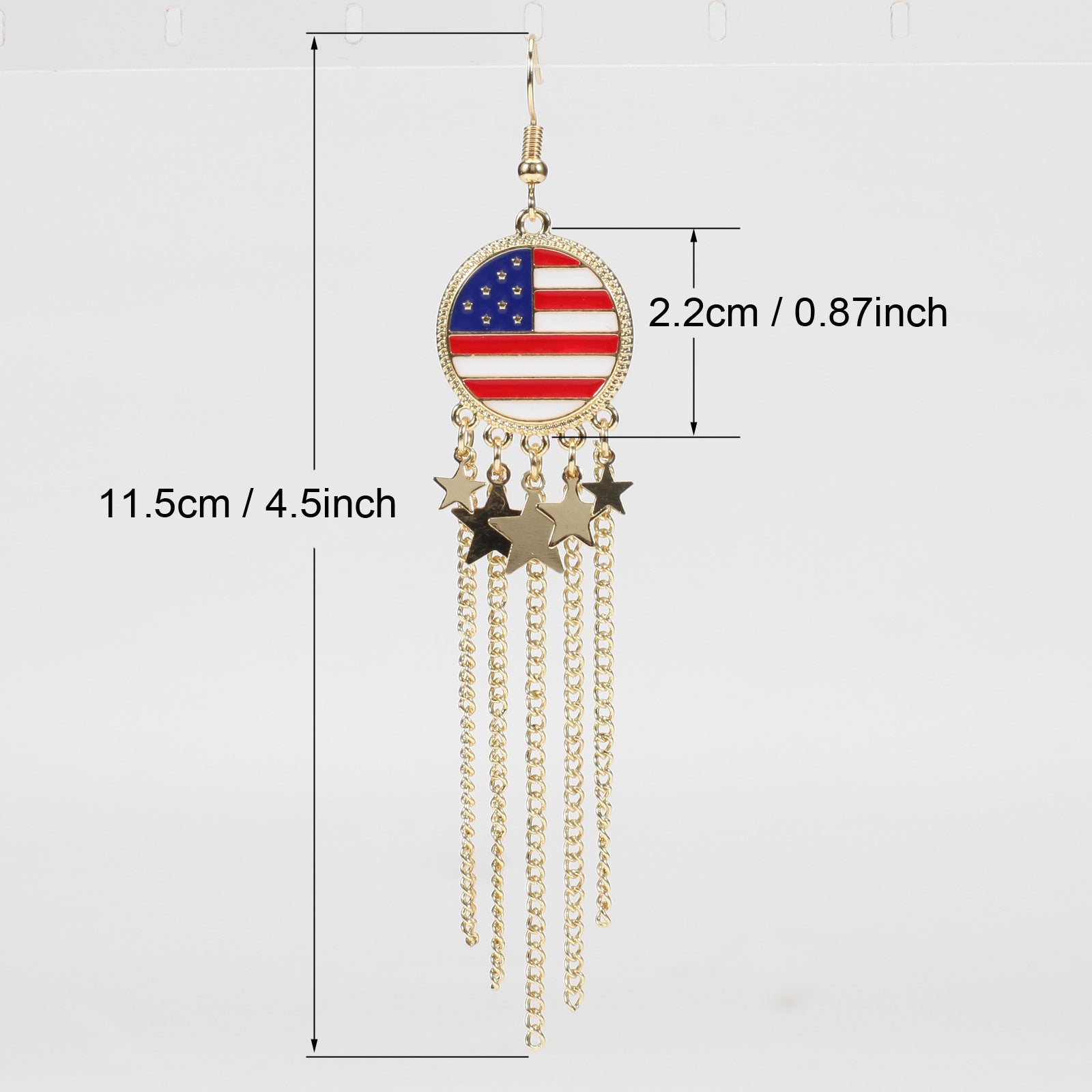 美国国旗耳环 五角星红白蓝美国国旗图案饰品独立日耳饰 - product image 14
