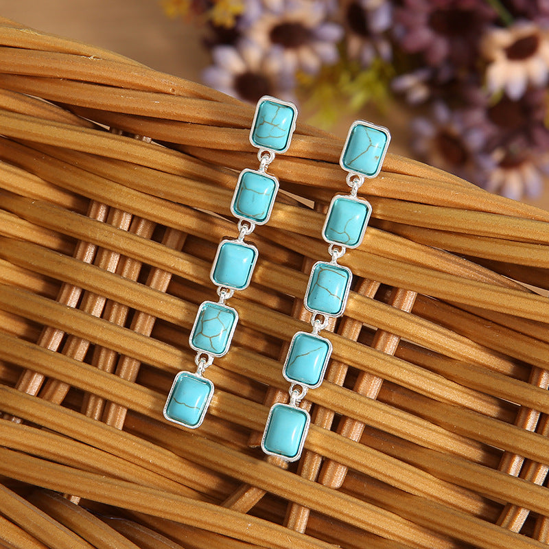 Turquoise Vintage Cross Earrings - product image 4