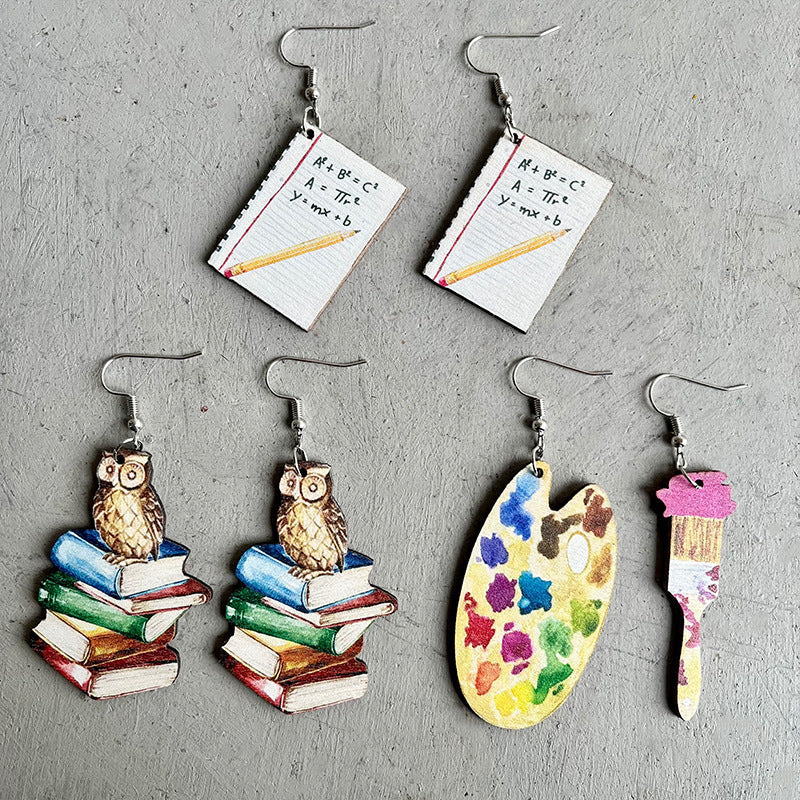 Cross Wood Earrings - product image 1
