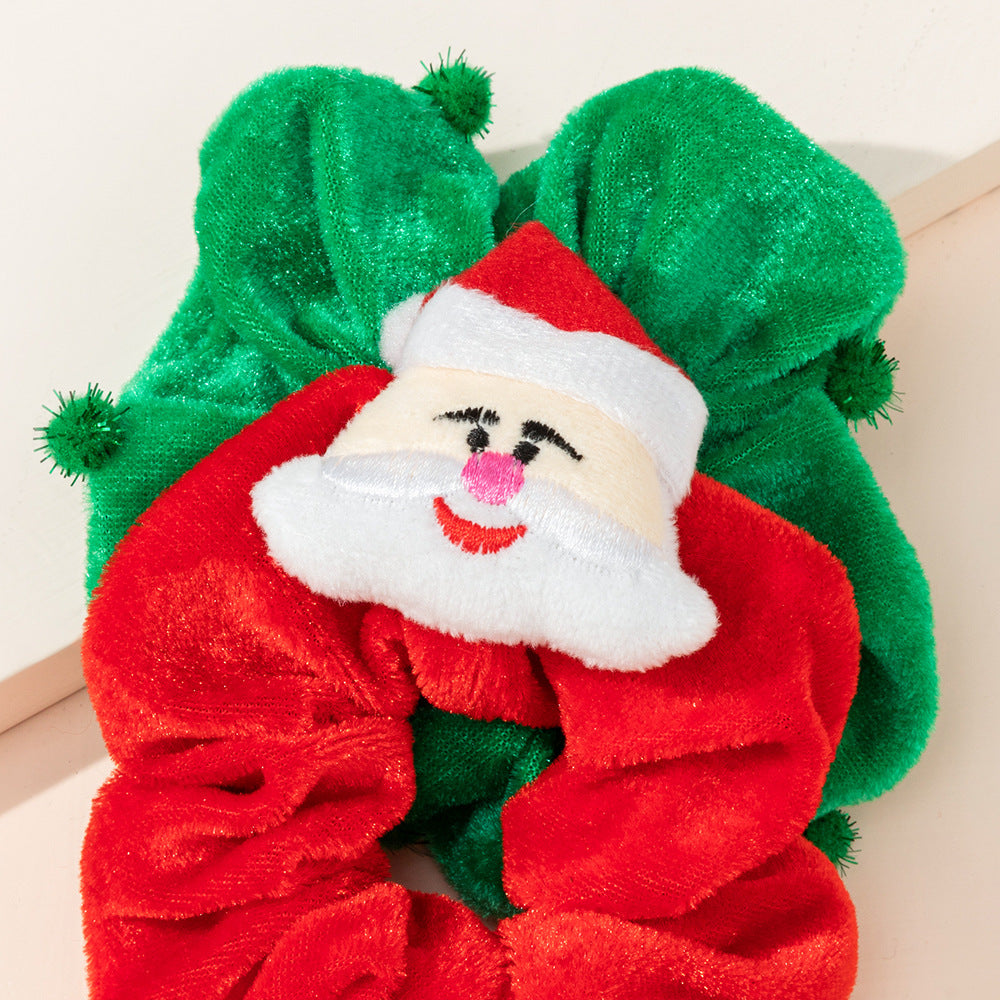 Christmas Velvet Scrunchies - Santa Claus and Deer Hair Ties - Korean Bun - product image 25
