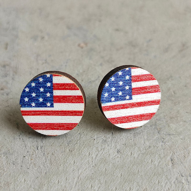 Floral Heart Flag Wood Earrings - product image 9