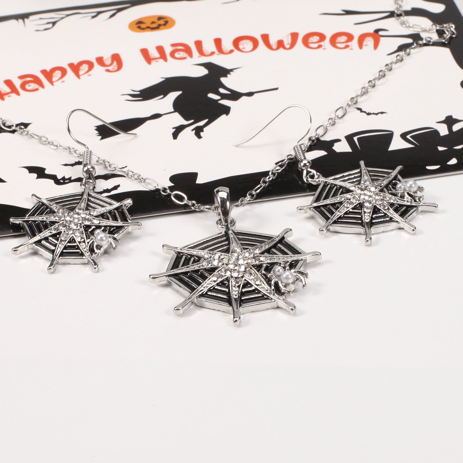 Halloween Necklace and Earring Set with Pumpkin - Screaming Skull - Ghost - - product image 35
