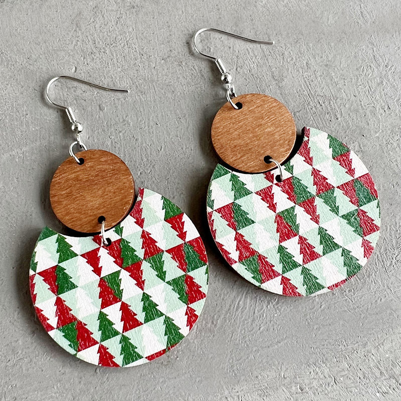Boho Geometric Cross Wood Earrings - product image 3