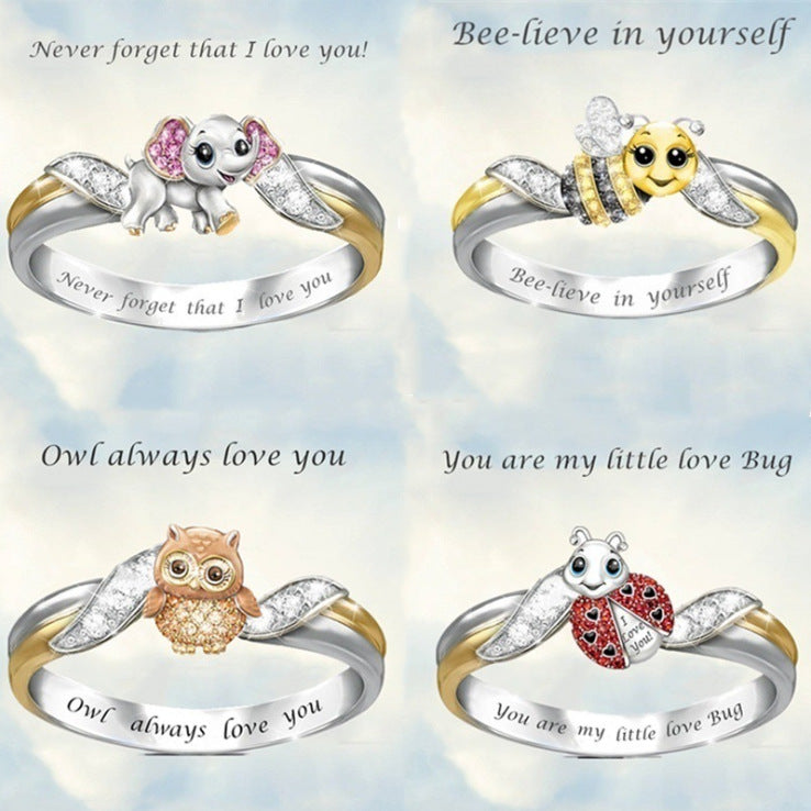 2020new Jewelry Trending Rings Women's Animal Ring: Owl - Elephant - and - product image 1