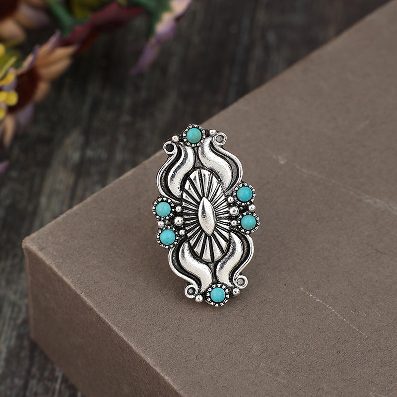 Turquoise Boho Cross Ring - product image 1