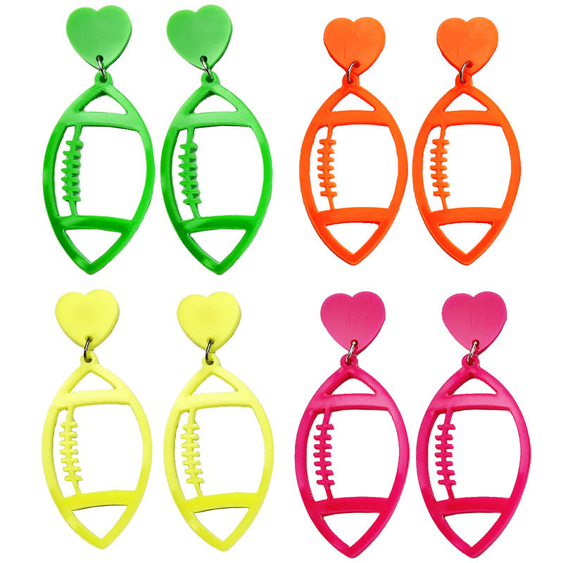 Vintage Heart Cross Acrylic Earrings - product image 1
