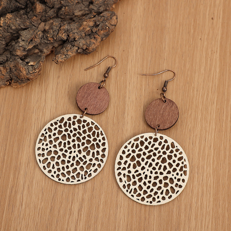Boho Vintage Cross Wood Leather Earrings - product image 19