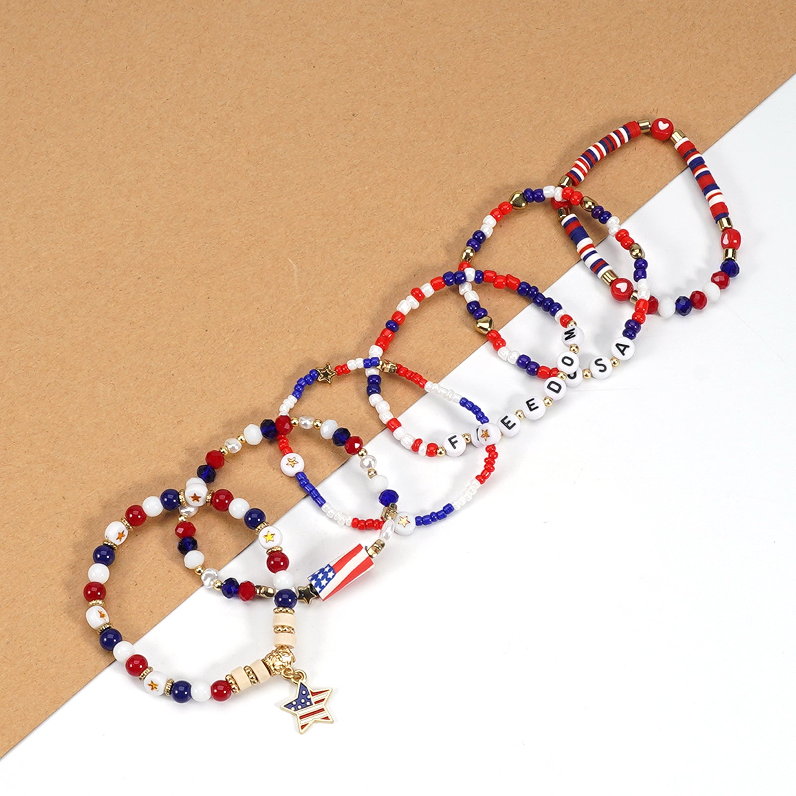 Cross Flag Beaded Bracelet