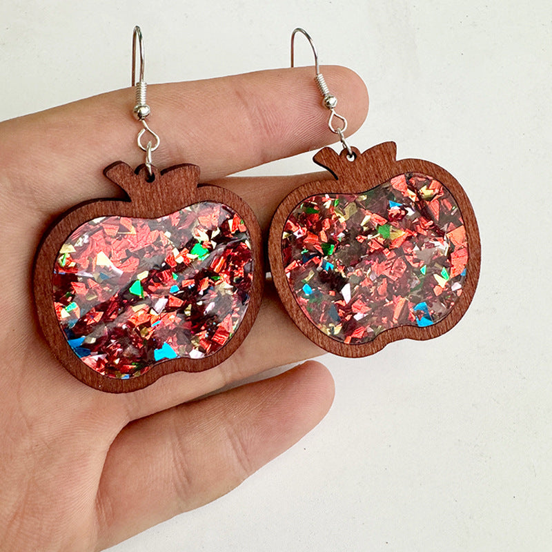 Cross Wood Acrylic Earrings - product image 3