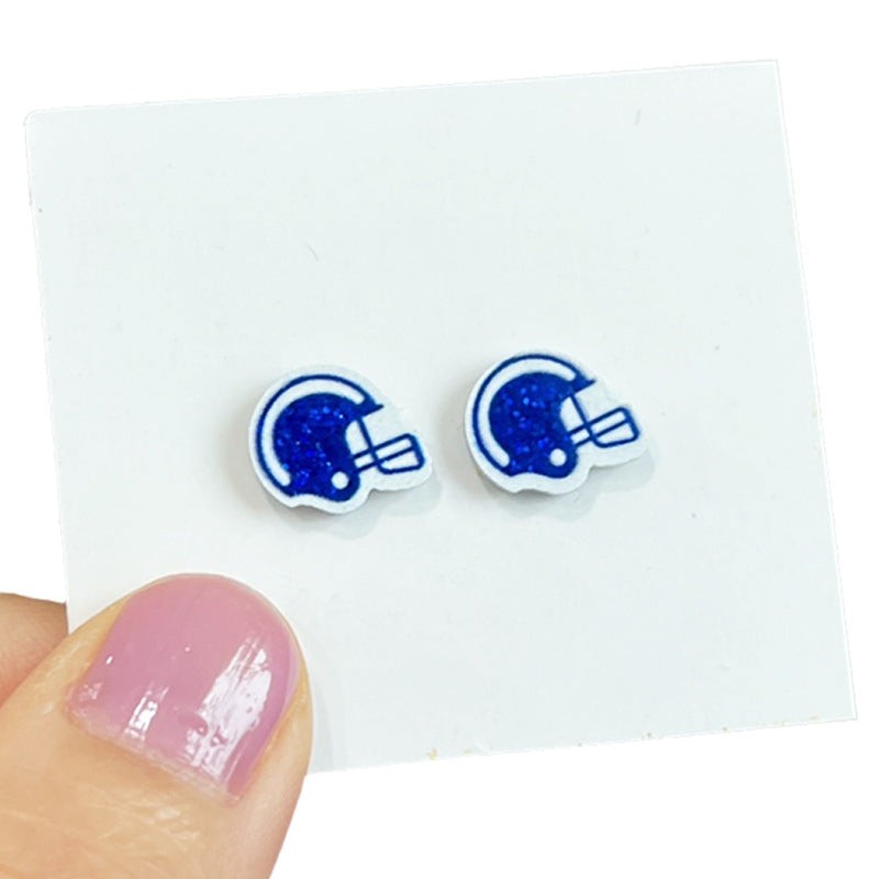 Supply: Exquisite Shiny Small Earrings in Football Colors - Multi-color Red - product image 5