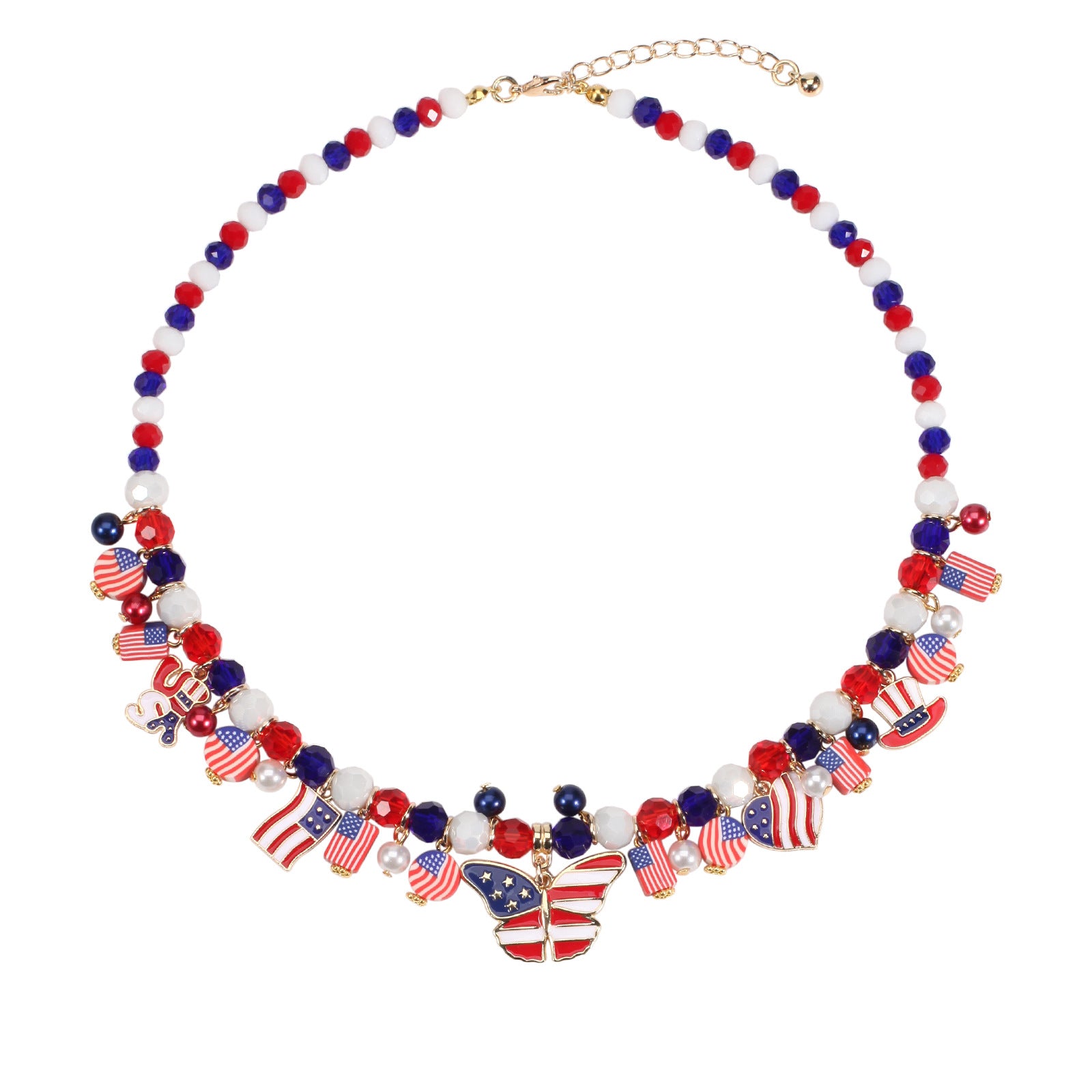 Heart Flag Butterfly Necklace