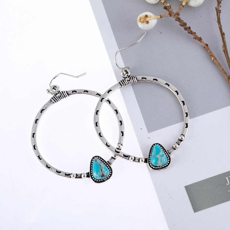 Turquoise Vintage Cross Earrings