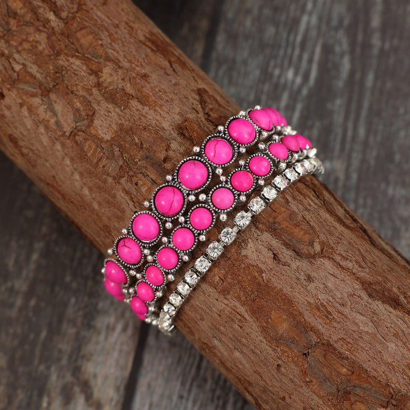 Turquoise Boho Vintage Crystal Bracelet