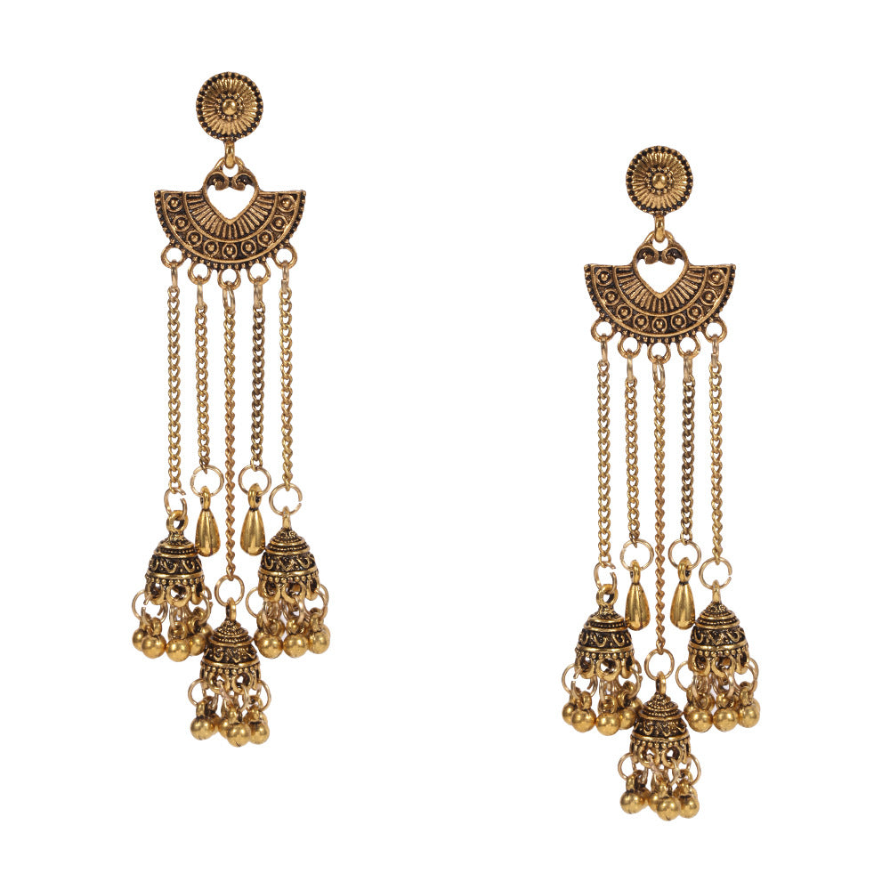 Boho Vintage Heart Cross Earrings