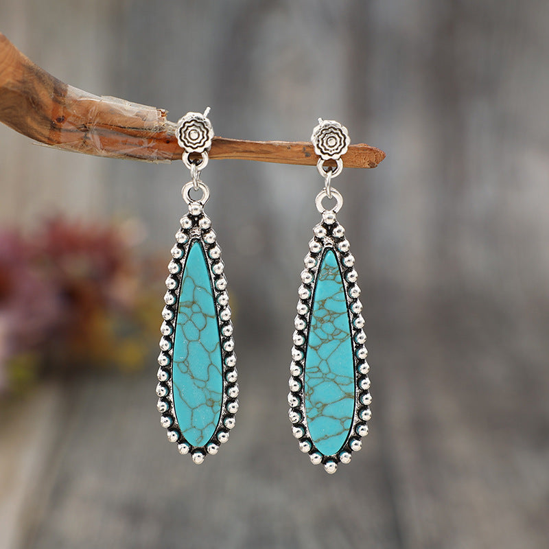 Turquoise Boho Vintage Statement Earrings - product image 1