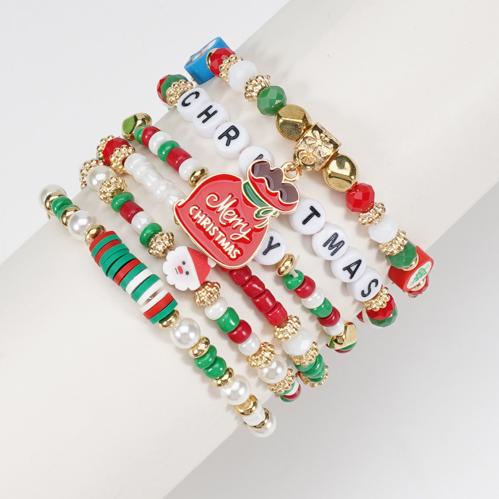 Christmas Bracelet Snowman Handmade Christmas Tree Santa Claus Reindeer