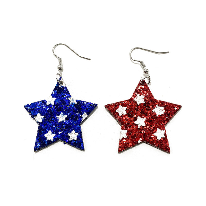Cross Flag Leather Earrings - product image 3