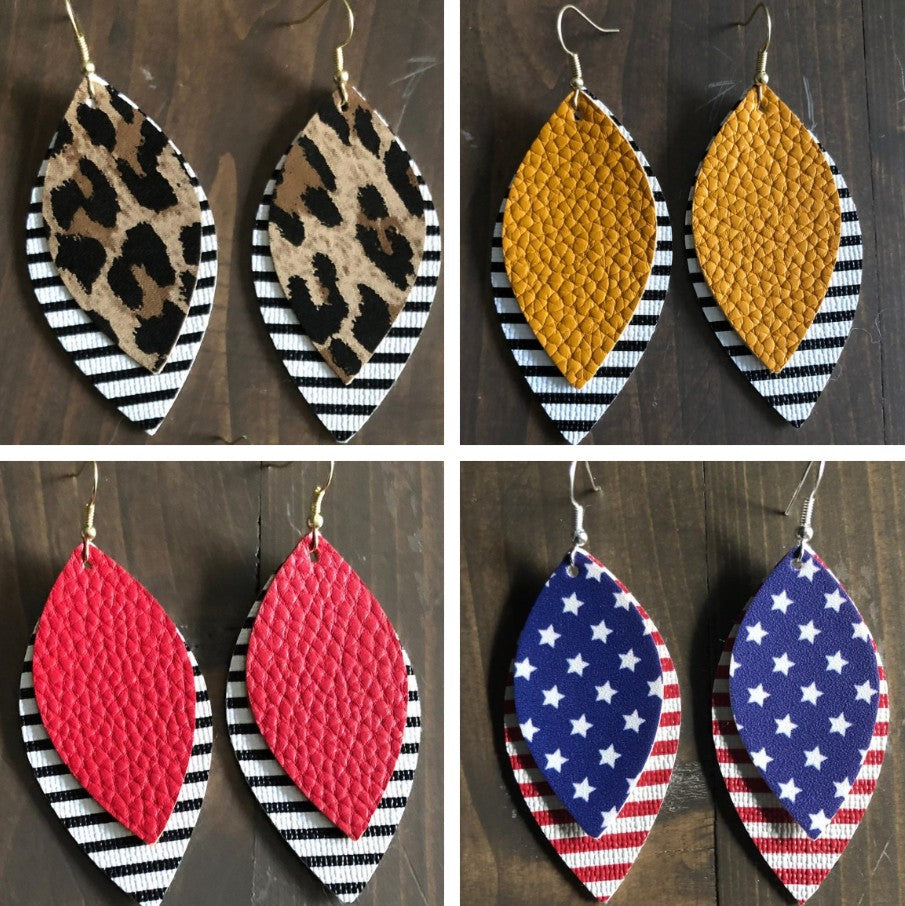 Cross Leather Earrings - product image 1