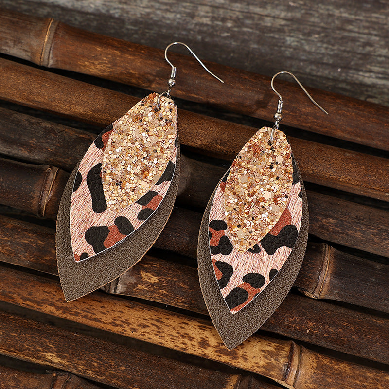Cross Leather Earrings - product image 5