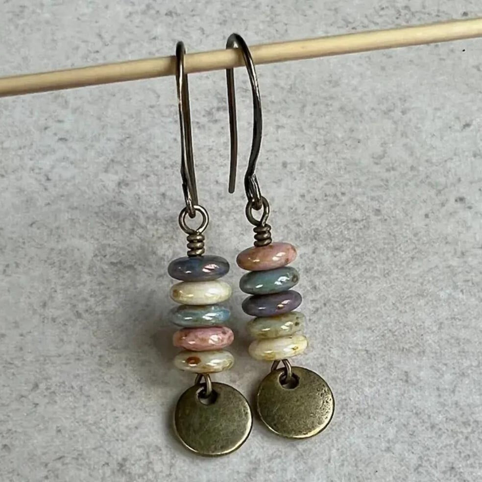 Vintage Geometric Cross Beaded Earrings for Women - product image 1