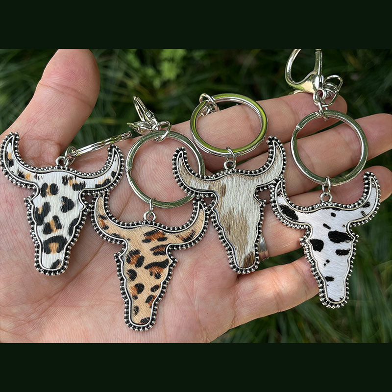 Western Vintage Cow Skull Cross Leather Necklace - product image 1