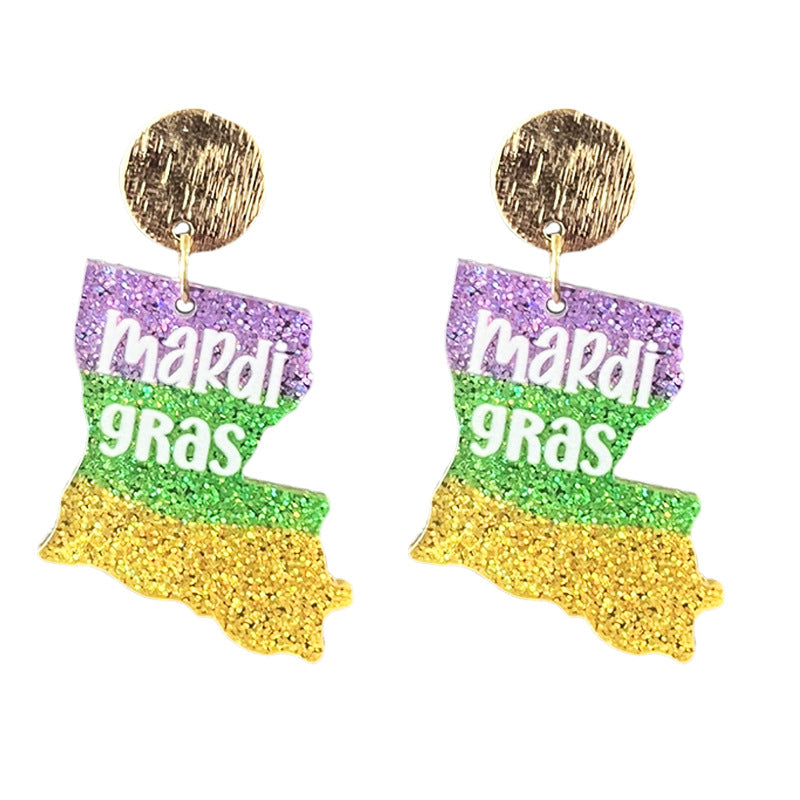 Supply Women's Accessories: Carnival Sparkling Parade Earrings - Boots - Map