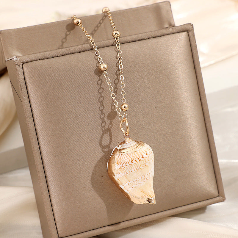 2019aliexpress : Ocean‑style Necklace with Gold‑trimmed Seashells and Conch - product image 26