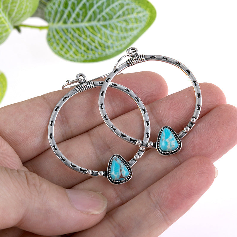 Turquoise Vintage Cross Earrings