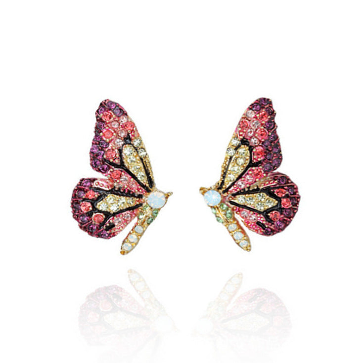 Heart Cross Butterfly Crystal Earrings for Women