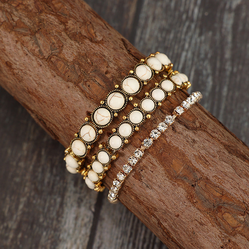 Turquoise Boho Vintage Crystal Bracelet