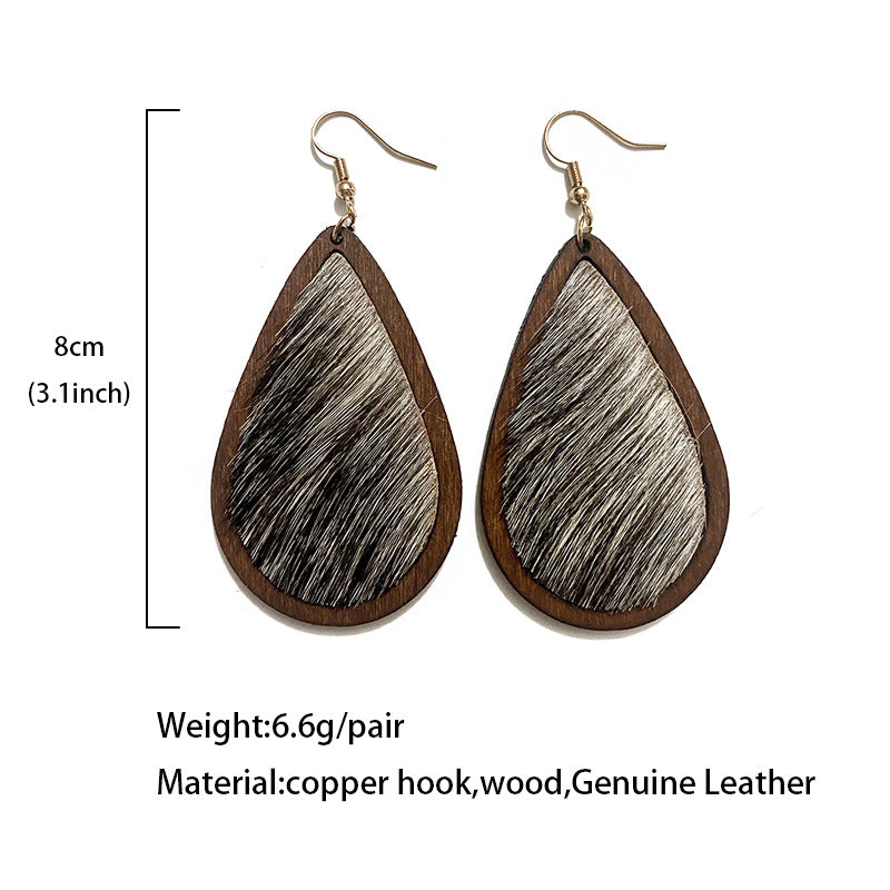 Western Vintage Horse Cross Leather Earrings - product image 4