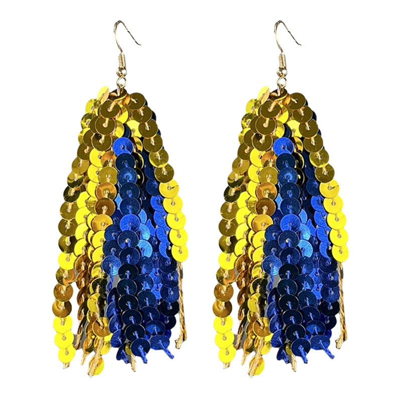 Supply: Multi-color Sparkling Tassel Earrings for Sports Seasons - - product image 5